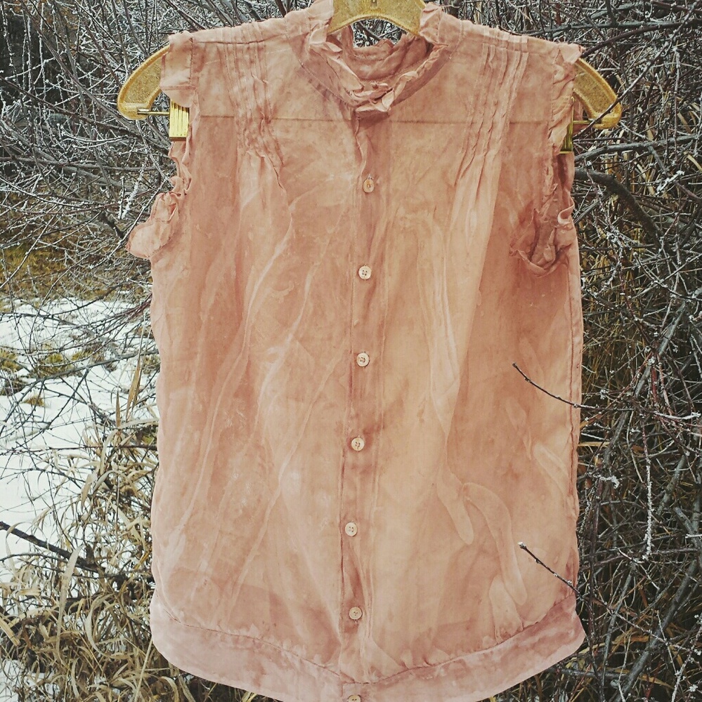 Free People gauzy, peachy blouse